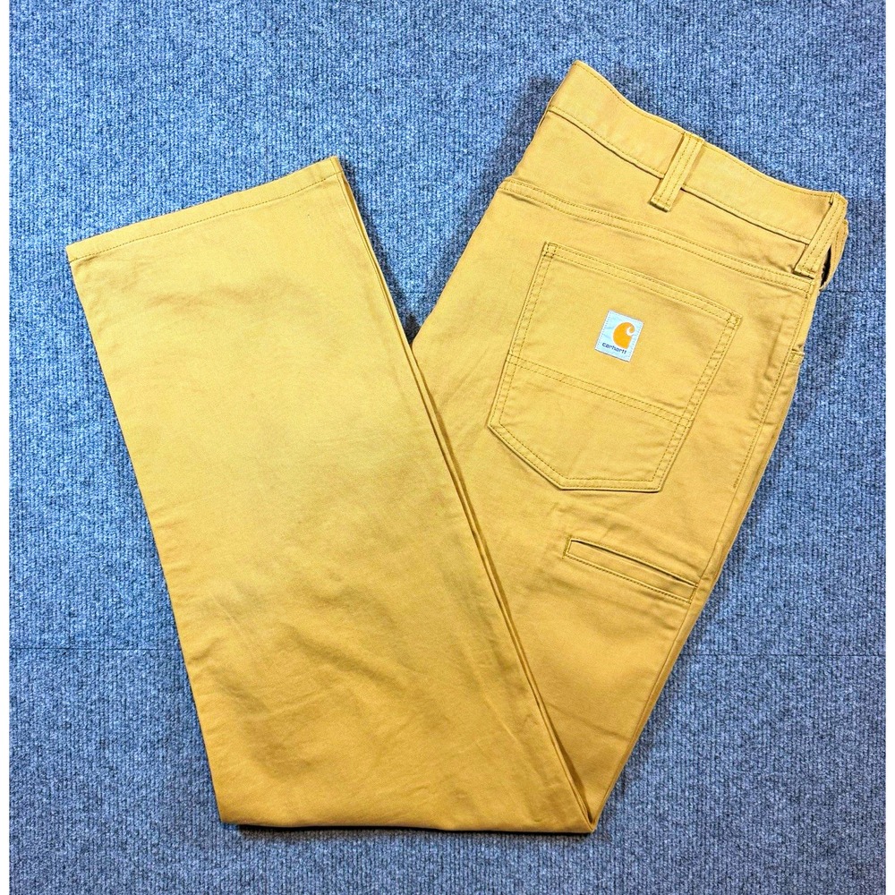 Carhartt Rugged Flex Relaxed Fit Canvas 5-Pocket Work Pants 40x34 Brown.